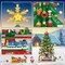 Rotating Christmas Tree Mini Building Set with LED Light - 1145PCS Christmas Building Blocks with Santa Snowman Rotatable Train Xmas Tree Home Decor 2024 for Adults Kids 10+